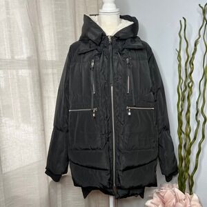 Orolay Thickened Duck Down Puffer Coat Jacket Parka Black‎ Expandable Women's S